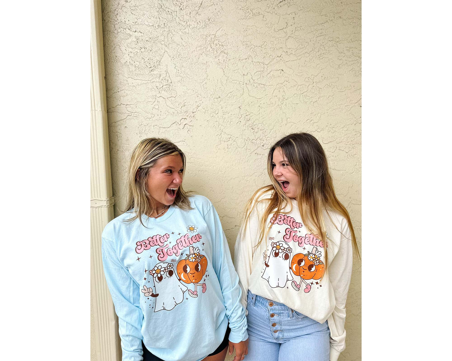 Fall Friends Retro Vintage Graphic Tee with Pumpkin and Ghost