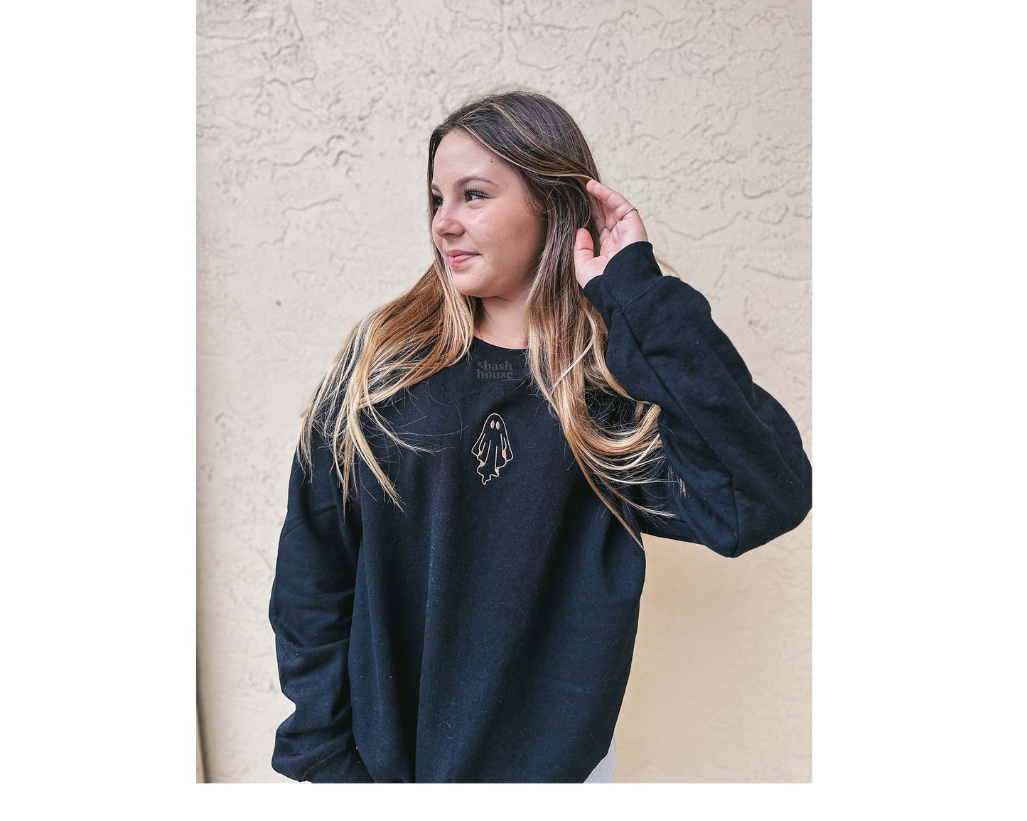 Embroidered Ghost Crewneck Sweatshirt