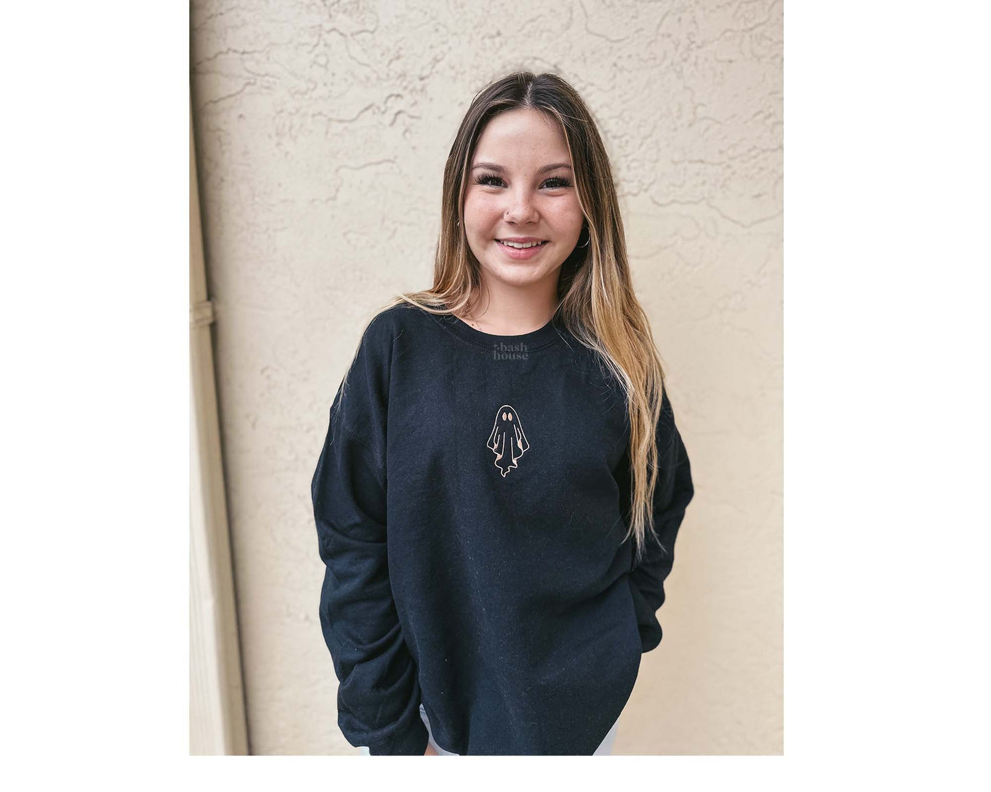 Embroidered Ghost Crewneck Sweatshirt