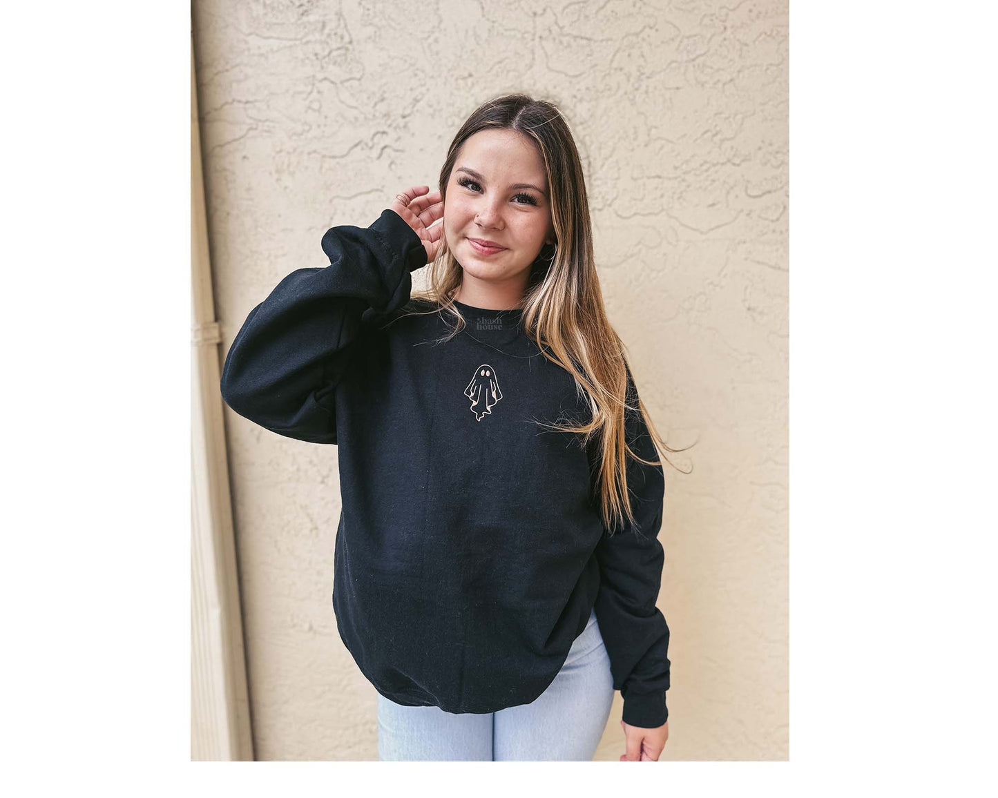 Embroidered Ghost Crewneck Sweatshirt