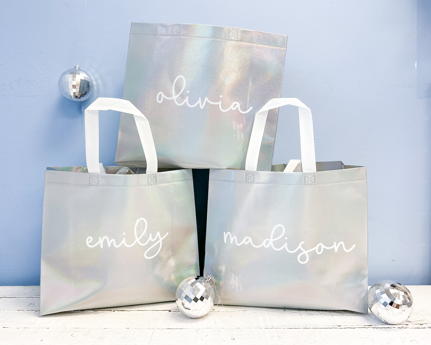 Holographic Retro Bachelorette Totes