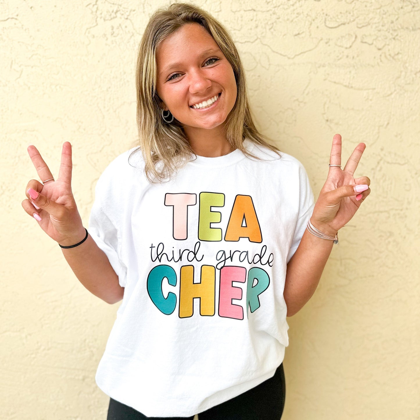 Bubble Letter Grade Teacher Tee Shirt