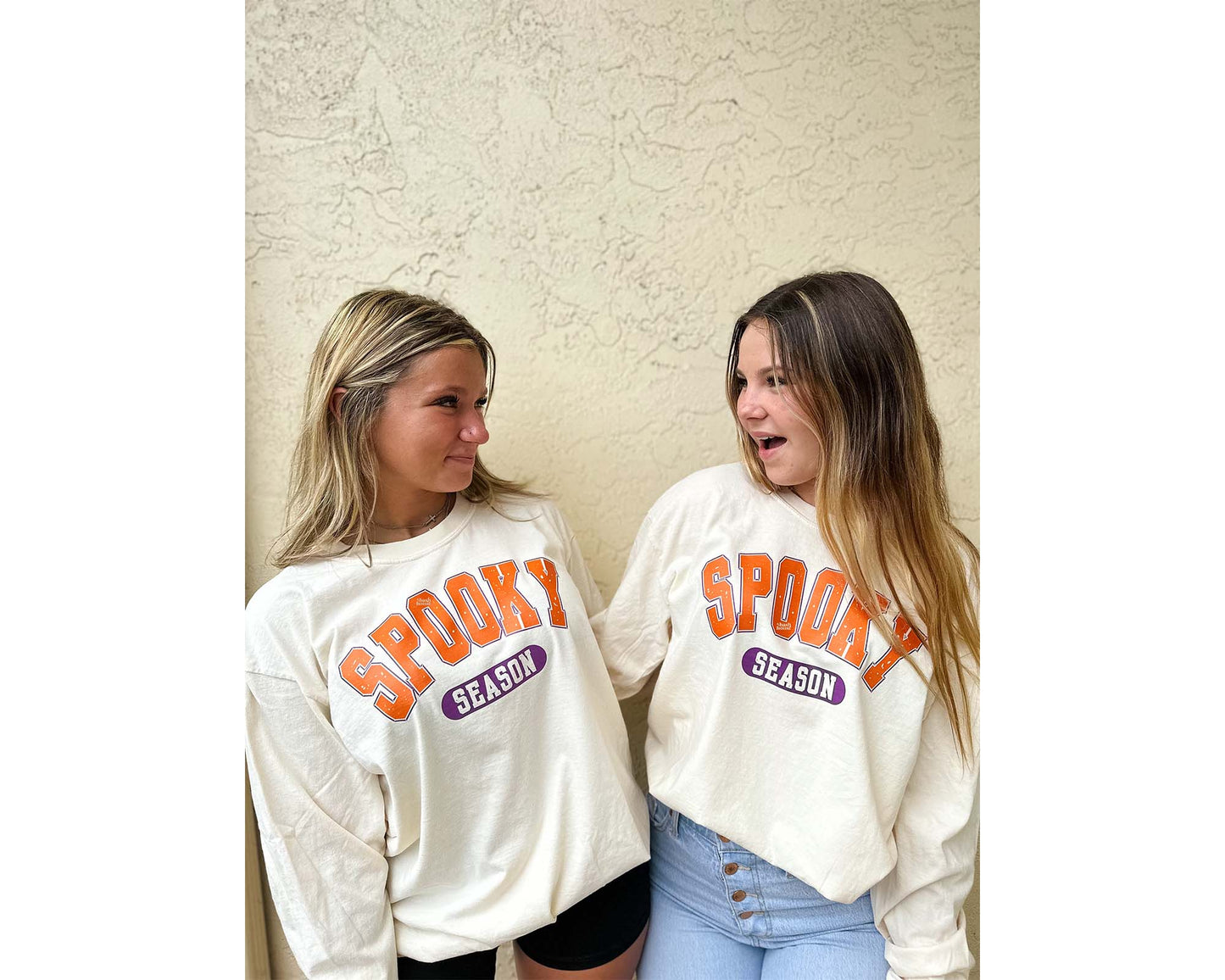 Fall Graphic Tee, Varsity Preppy Spooky Crewneck