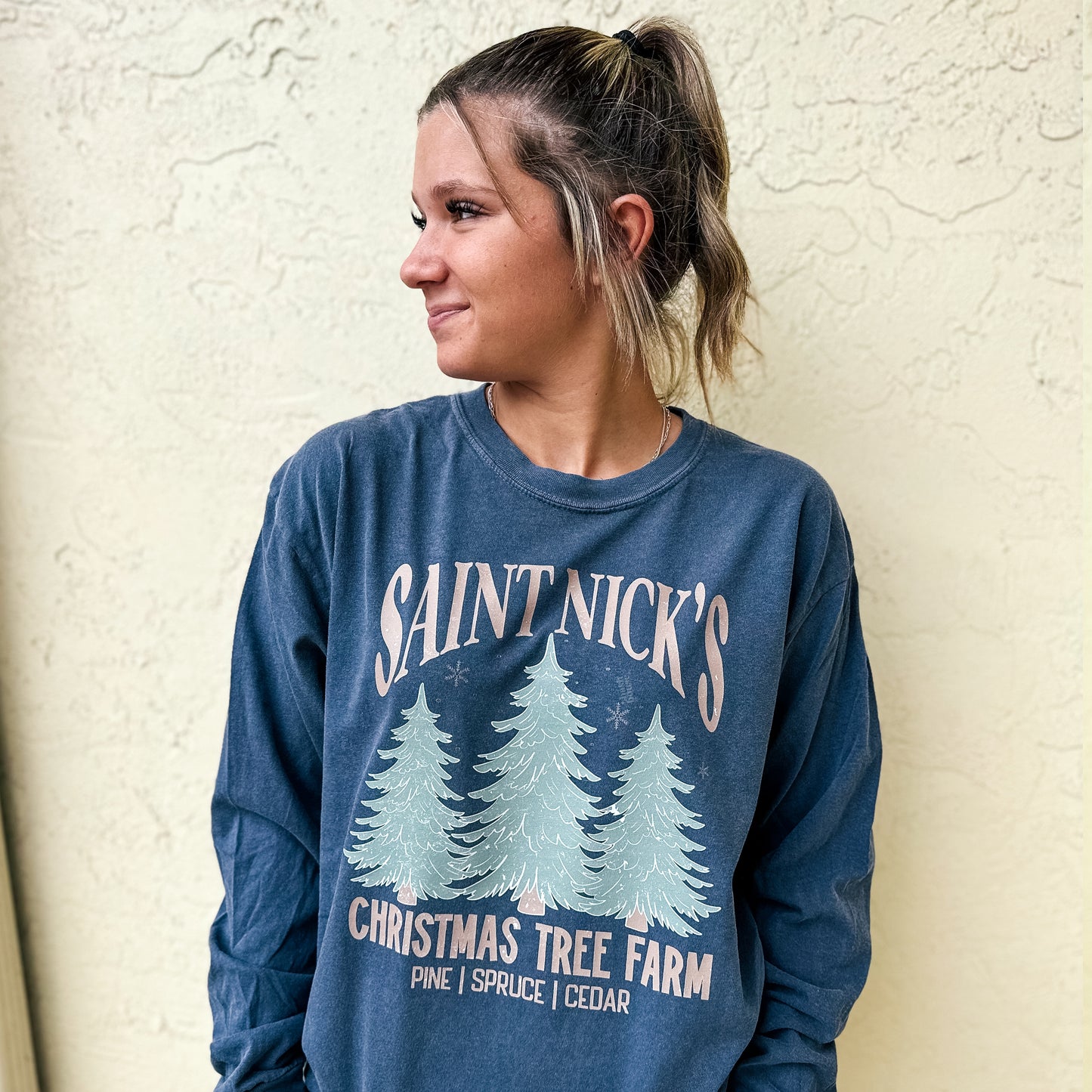 Christmas Tree Farm Retro Vintage Graphic Tee