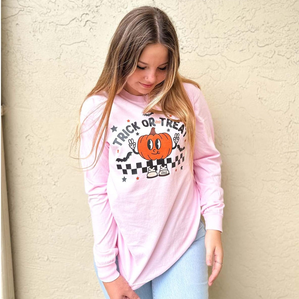 Trick or Treat Retro Pumpkin Fall Graphic Tee