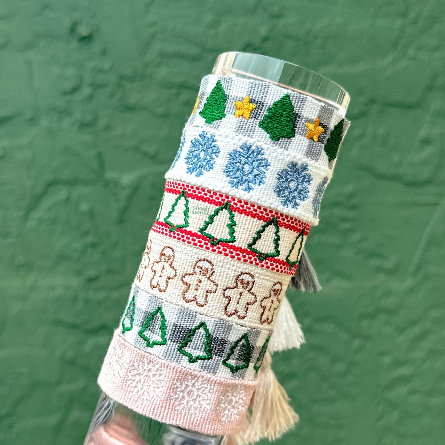 Embroidered Woven Stacking Bracelets - Holiday